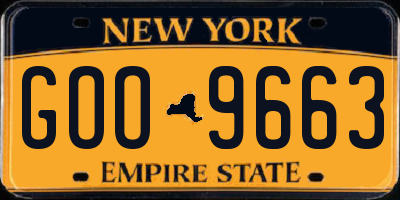 NY license plate GOO9663