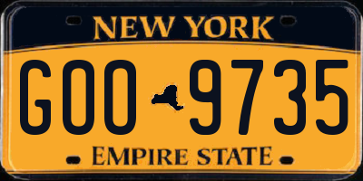 NY license plate GOO9735