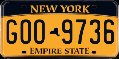 NY license plate GOO9736