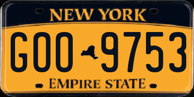 NY license plate GOO9753