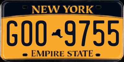 NY license plate GOO9755