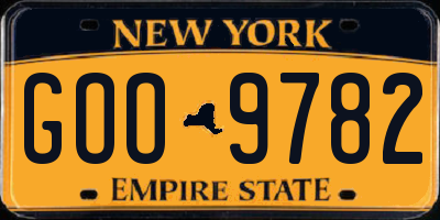NY license plate GOO9782