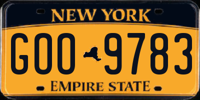 NY license plate GOO9783