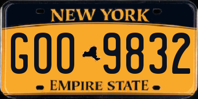 NY license plate GOO9832