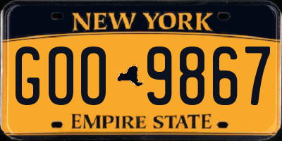 NY license plate GOO9867