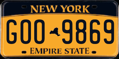 NY license plate GOO9869