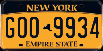 NY license plate GOO9934