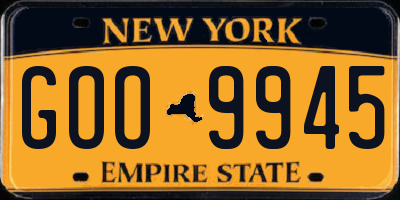 NY license plate GOO9945