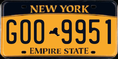 NY license plate GOO9951