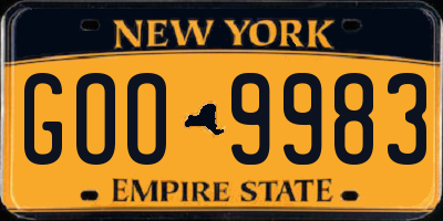 NY license plate GOO9983