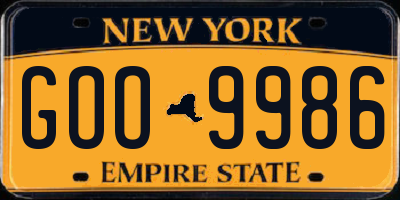 NY license plate GOO9986