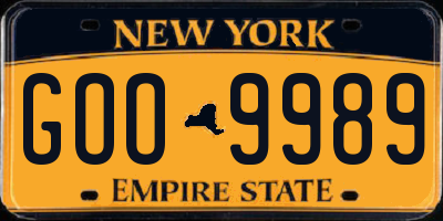 NY license plate GOO9989