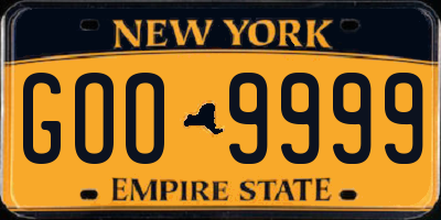 NY license plate GOO9999