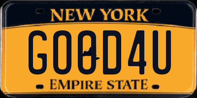 NY license plate GOOD4U