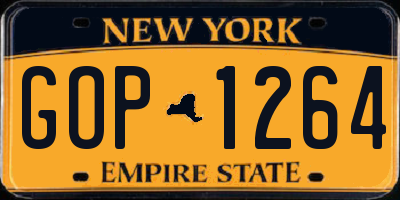 NY license plate GOP1264