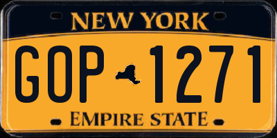 NY license plate GOP1271