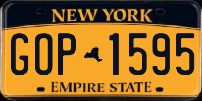 NY license plate GOP1595