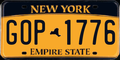 NY license plate GOP1776