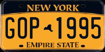 NY license plate GOP1995