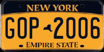 NY license plate GOP2006