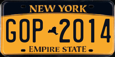 NY license plate GOP2014