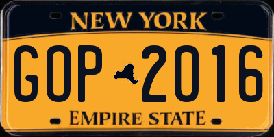 NY license plate GOP2016