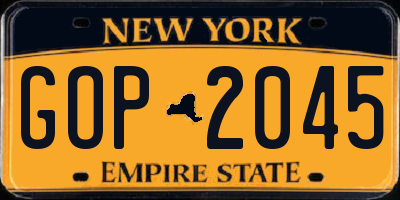 NY license plate GOP2045