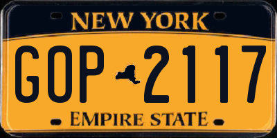 NY license plate GOP2117