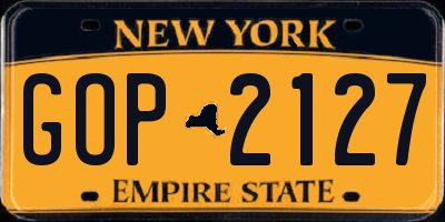 NY license plate GOP2127