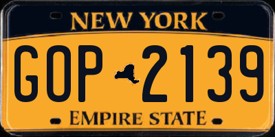NY license plate GOP2139