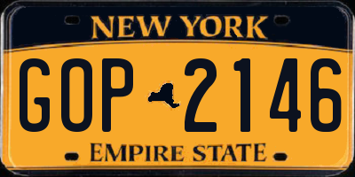 NY license plate GOP2146