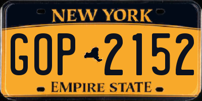 NY license plate GOP2152