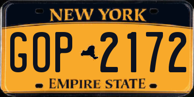 NY license plate GOP2172