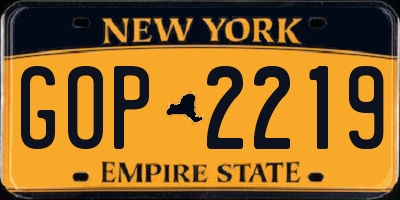 NY license plate GOP2219