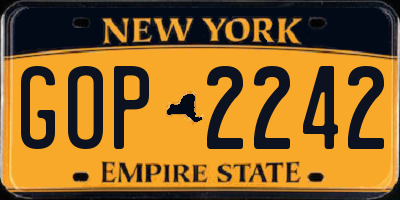 NY license plate GOP2242