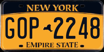 NY license plate GOP2248