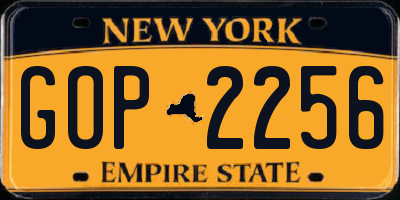 NY license plate GOP2256