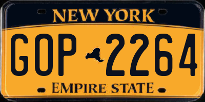 NY license plate GOP2264
