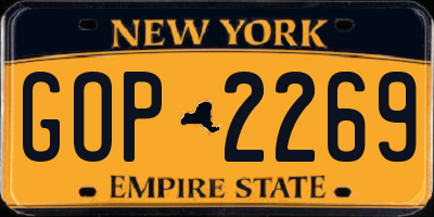 NY license plate GOP2269