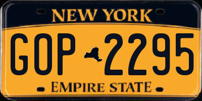 NY license plate GOP2295