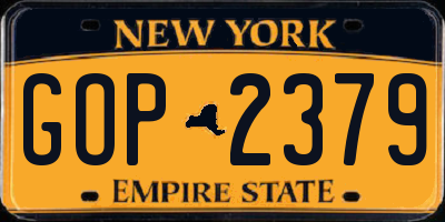 NY license plate GOP2379