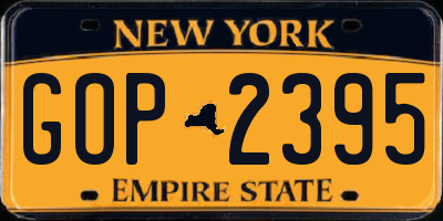 NY license plate GOP2395