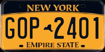 NY license plate GOP2401