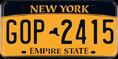NY license plate GOP2415