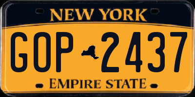 NY license plate GOP2437