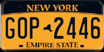 NY license plate GOP2446