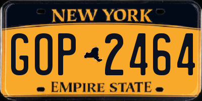 NY license plate GOP2464