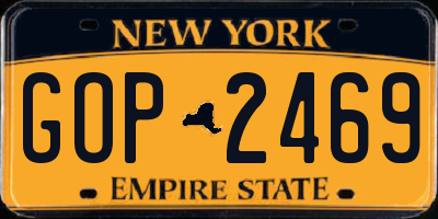 NY license plate GOP2469