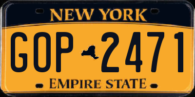 NY license plate GOP2471