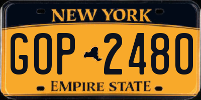 NY license plate GOP2480